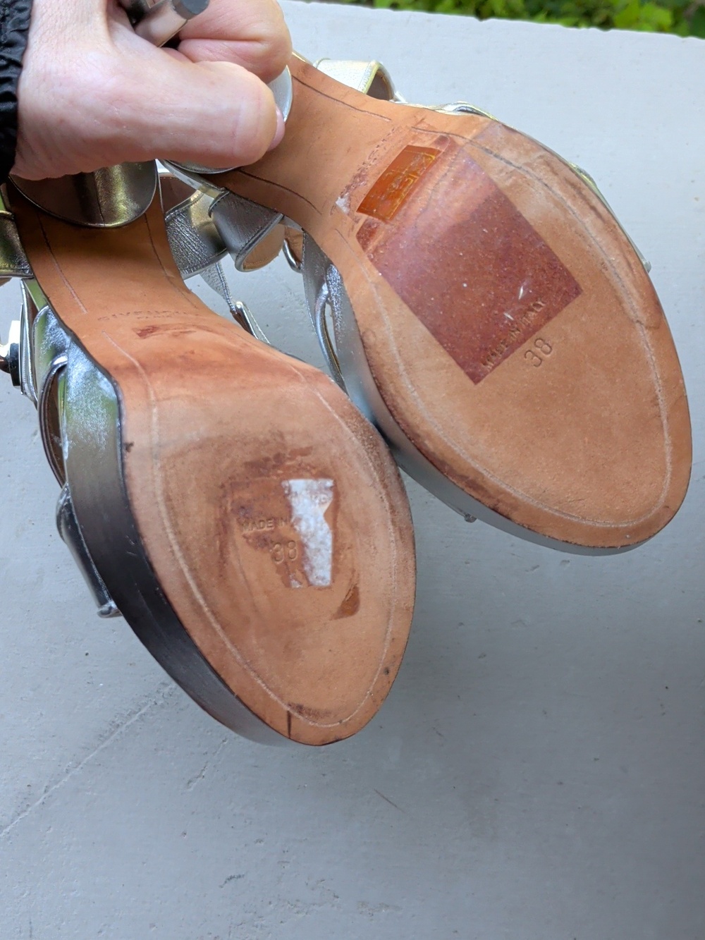 New Silver High Heel Platform Sandals - Givenchy Sharklock - Picture 7 of 13